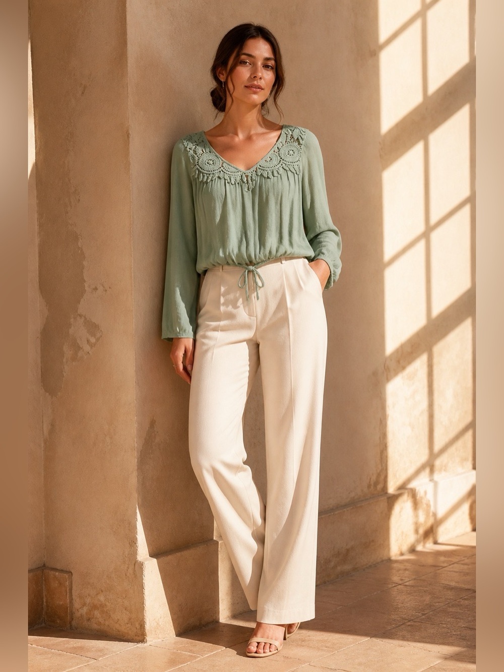 Seven Sisters Top Womens Small Crochet Boho Gauzy Cropped Relaxed Boxy Fairy